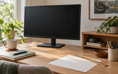 Measure Monitor Base Footprints for a Desk Shelf