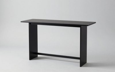 Black Console Table with Glass Top