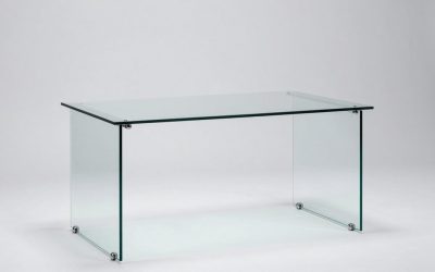 Glass Top Computer Desk with Drawers