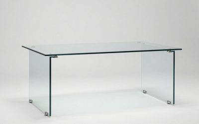 Glass Top Computer Desk with Keyboard Tray