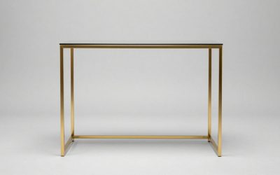 Gold Console Table with Marble Top