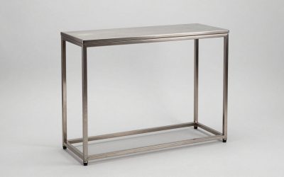 Iron Console Table with Glass Top