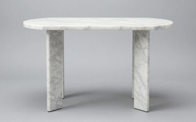 White Marble Top Entryway Table
